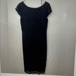 Calvin Klein Navy Blue Lace Midi Dress